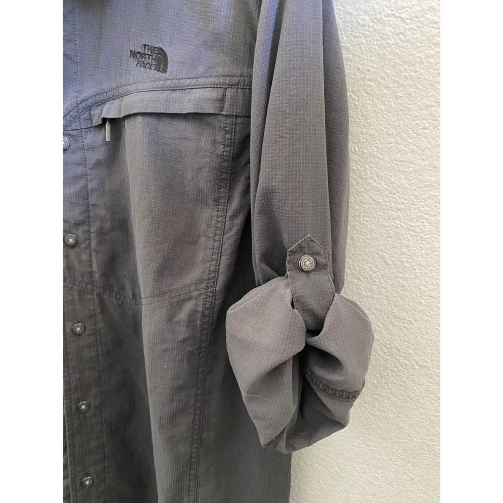 The North Face A5 Series Mens Medium Gray Nylon Ripstop Hiking Shirt AH5N